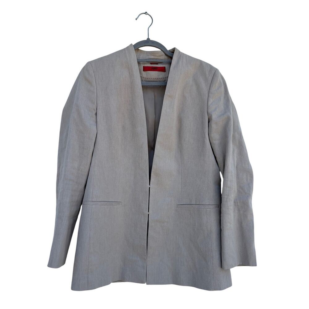HUGO BOSS Aresas Blazer, Women's Beige Linen, Two Clasp Closure,‎ Sz 8